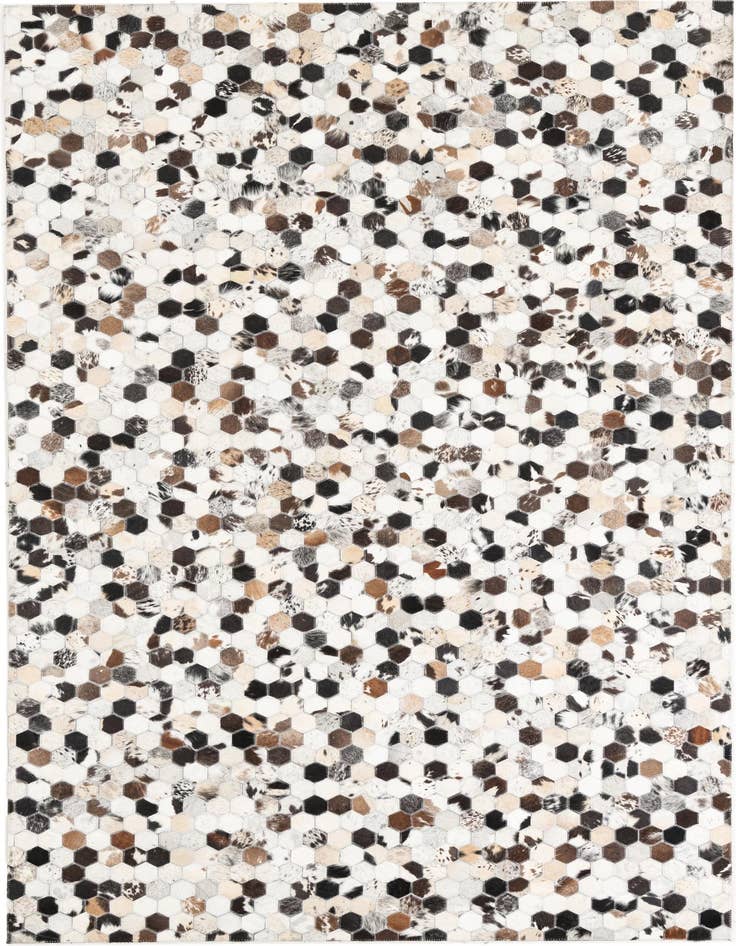 Detail image of 5' 1 x 8' Cowhide Leather Rug