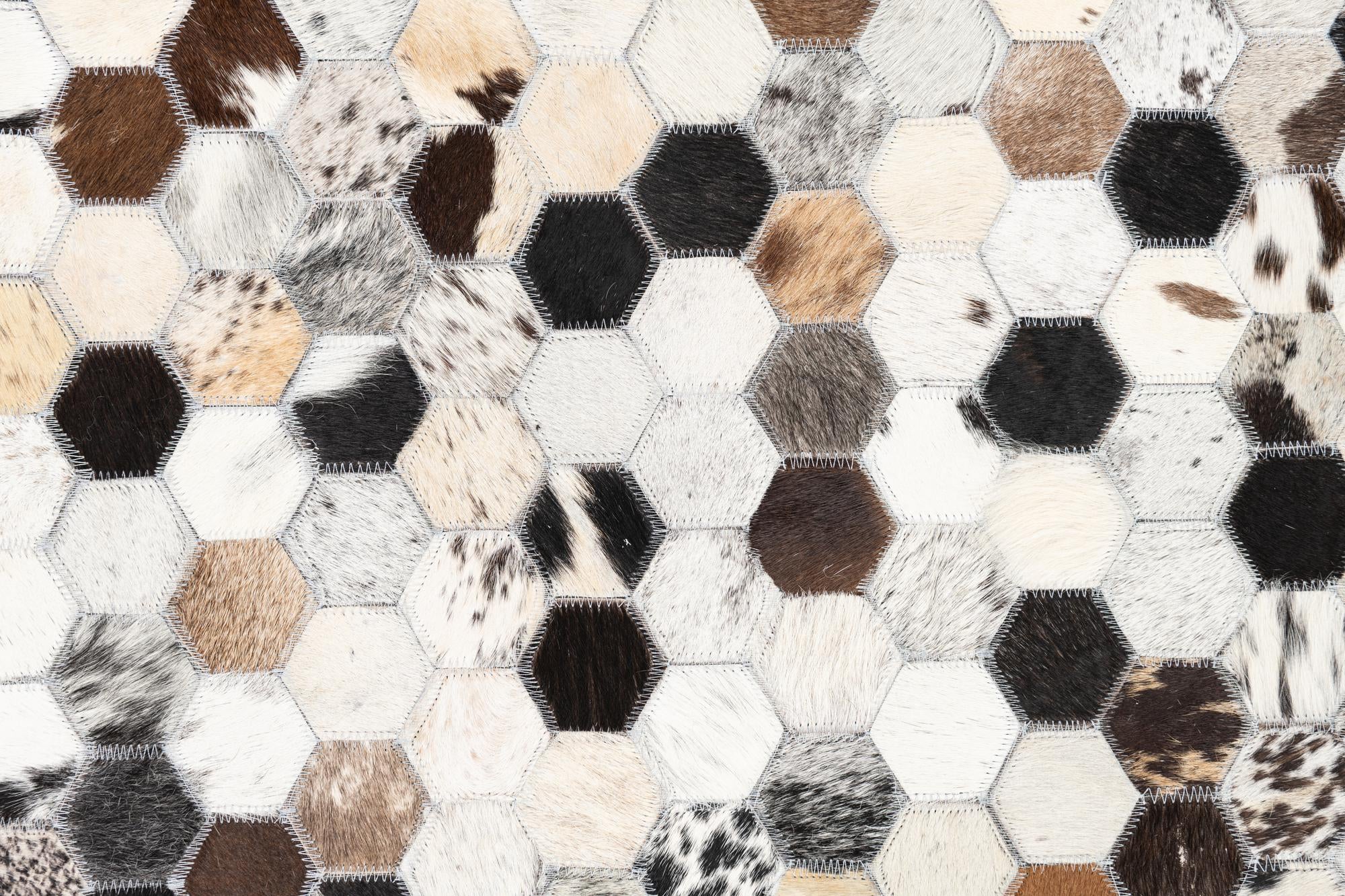 5' 1 x 8' 1 Cowhide Leather Rug