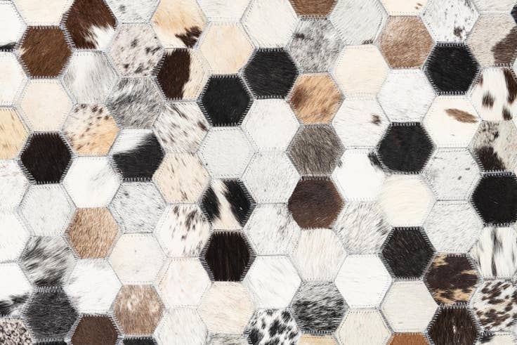 Detail image of 5' 1 x 8' 1 Cowhide Leather Rug