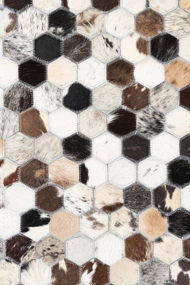 Detail image of 5' 1 x 8' 1 Cowhide Leather Rug