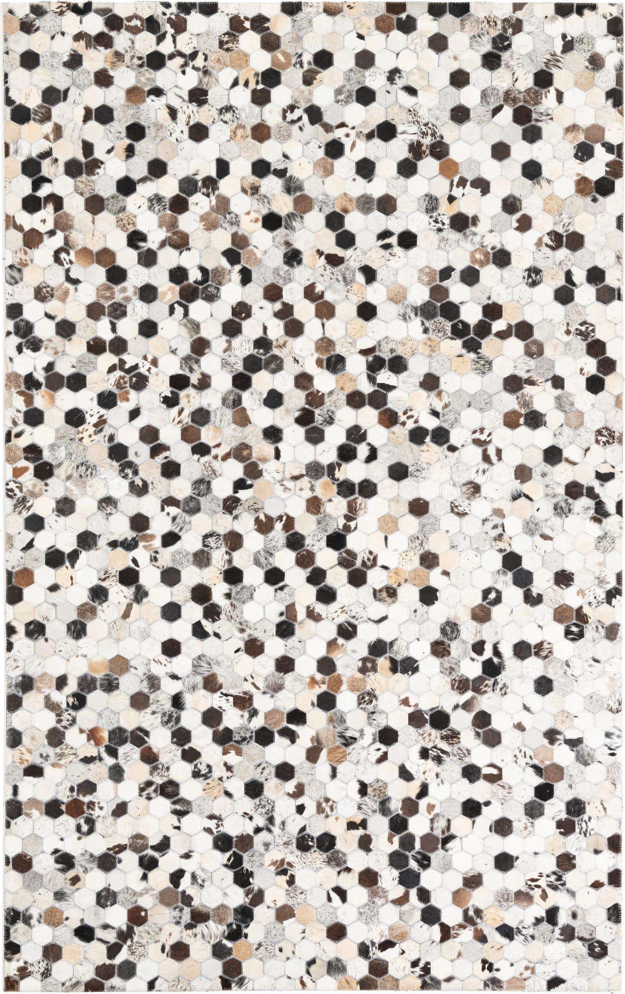 5' 1 x 8' 1 Cowhide Leather Rug