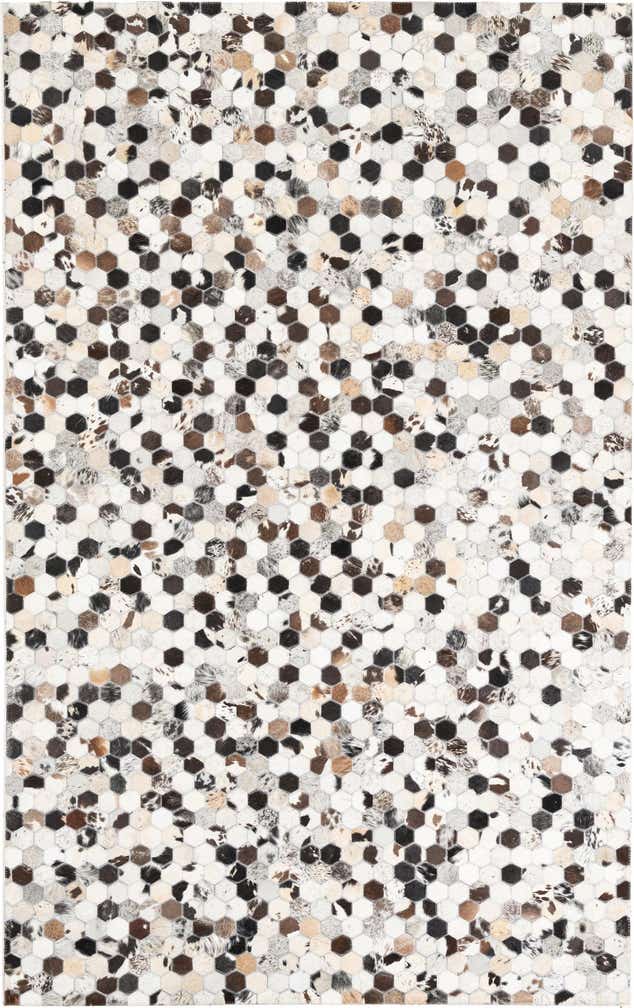 5' 1 x 8' 1 Cowhide Leather Rug