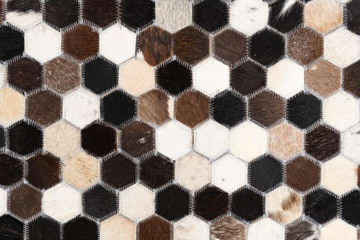 5' 2 x 7' 9 Cowhide Leather Rug