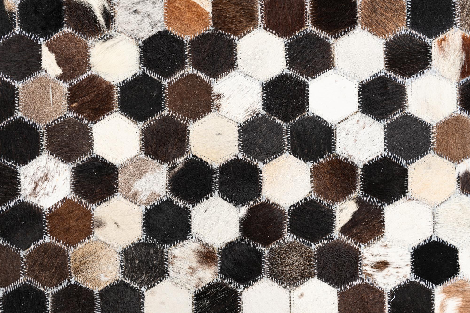 5' 2 x 7' 9 Cowhide Leather Rug