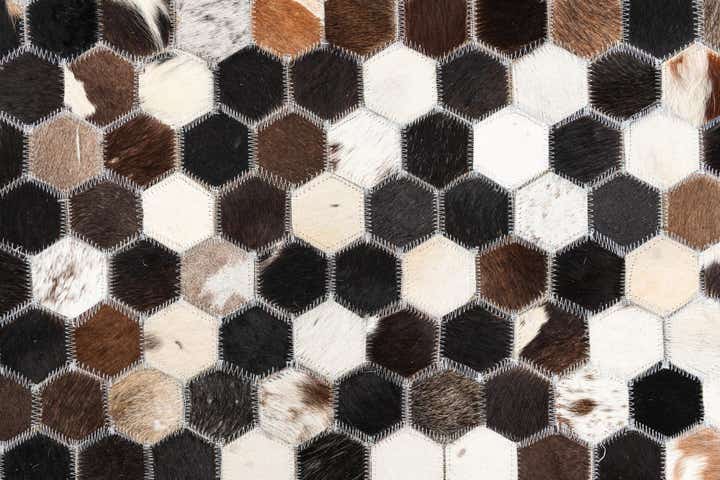 5' 2 x 7' 9 Cowhide Leather Rug