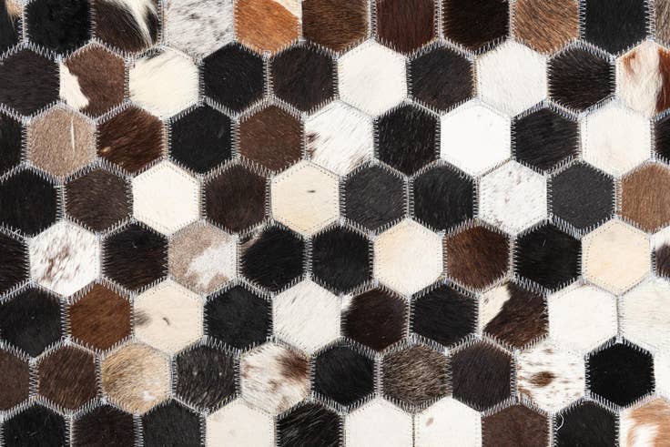 Detail image of 5' 2 x 7' 9 Cowhide Leather Rug