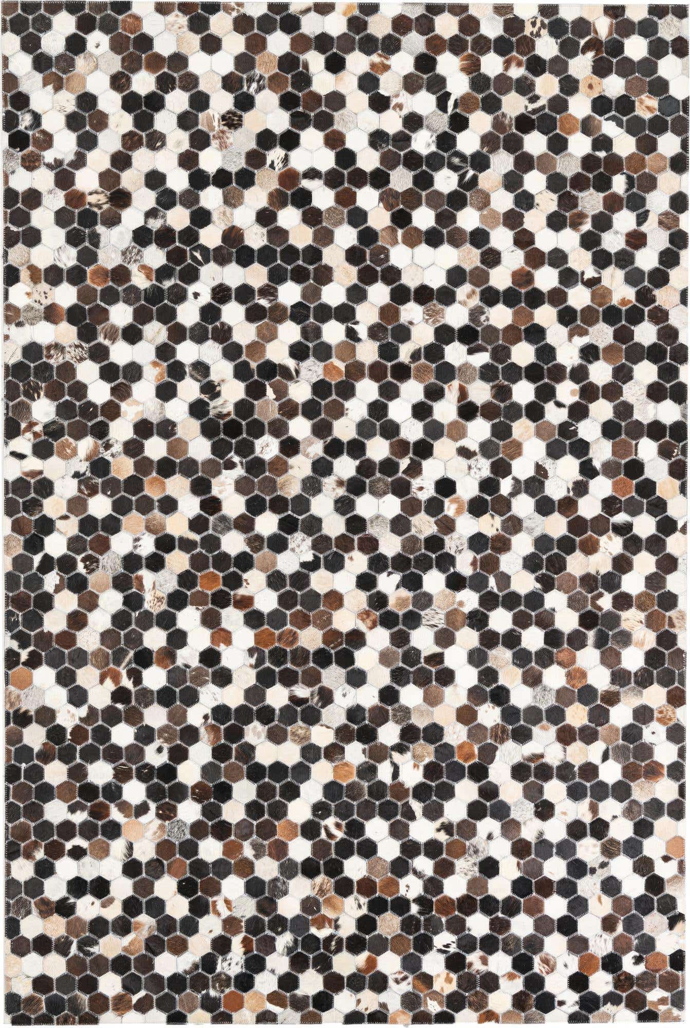 5' 2 x 7' 9 Cowhide Leather Rug