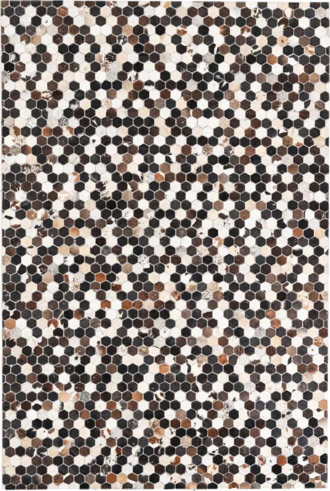 5' 2 x 7' 9 Cowhide Leather Rug