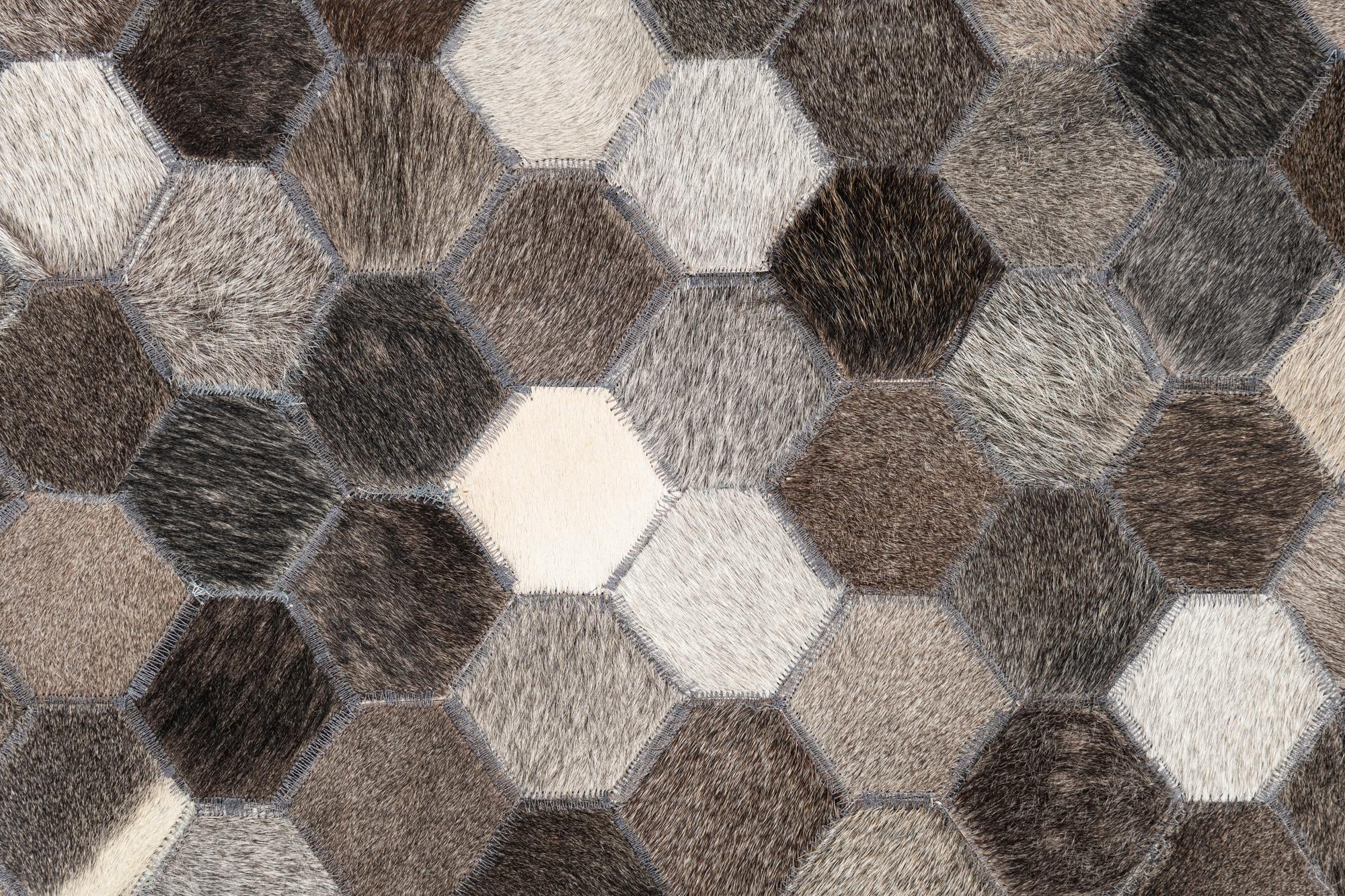 5' 1 x 8' 1 Cowhide Leather Rug