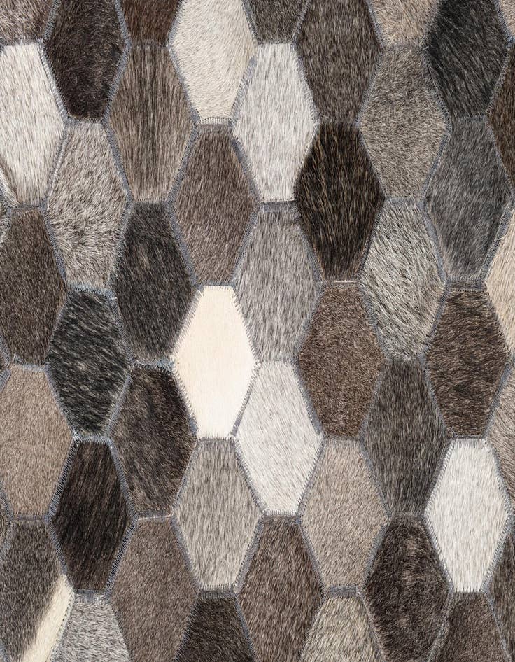 Detail image of 5' 1 x 8' 1 Cowhide Leather Rug