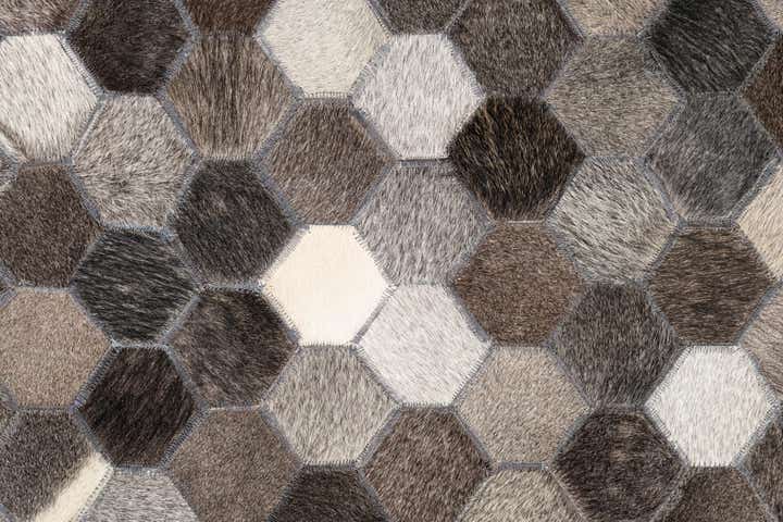 5' 1 x 8' 1 Cowhide Leather Rug