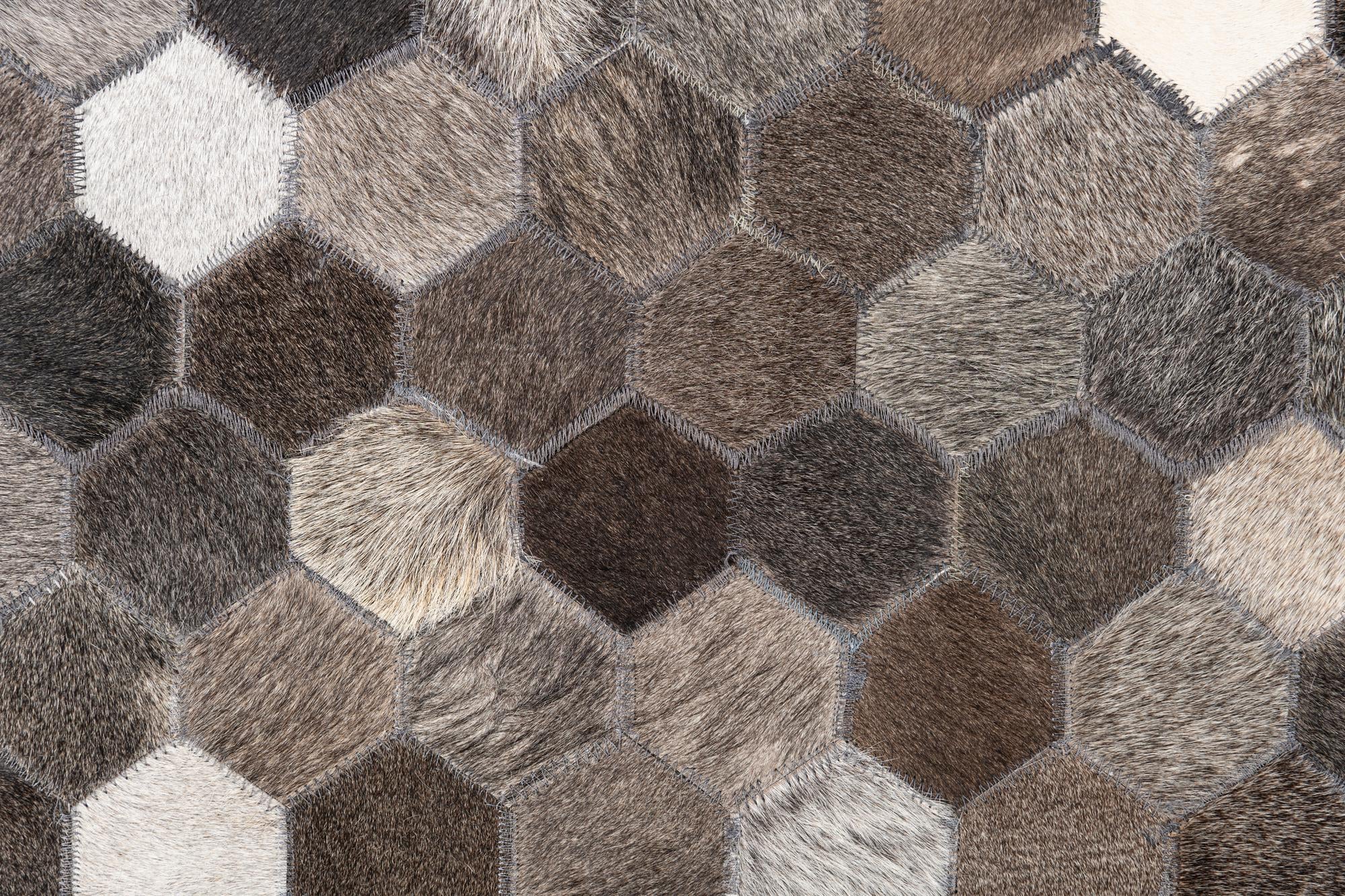 5' 1 x 8' 1 Cowhide Leather Rug