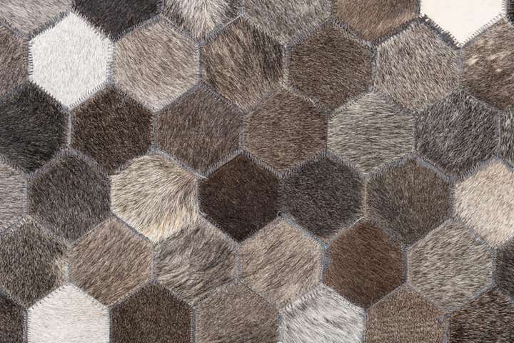 5' 1 x 8' 1 Cowhide Leather Rug