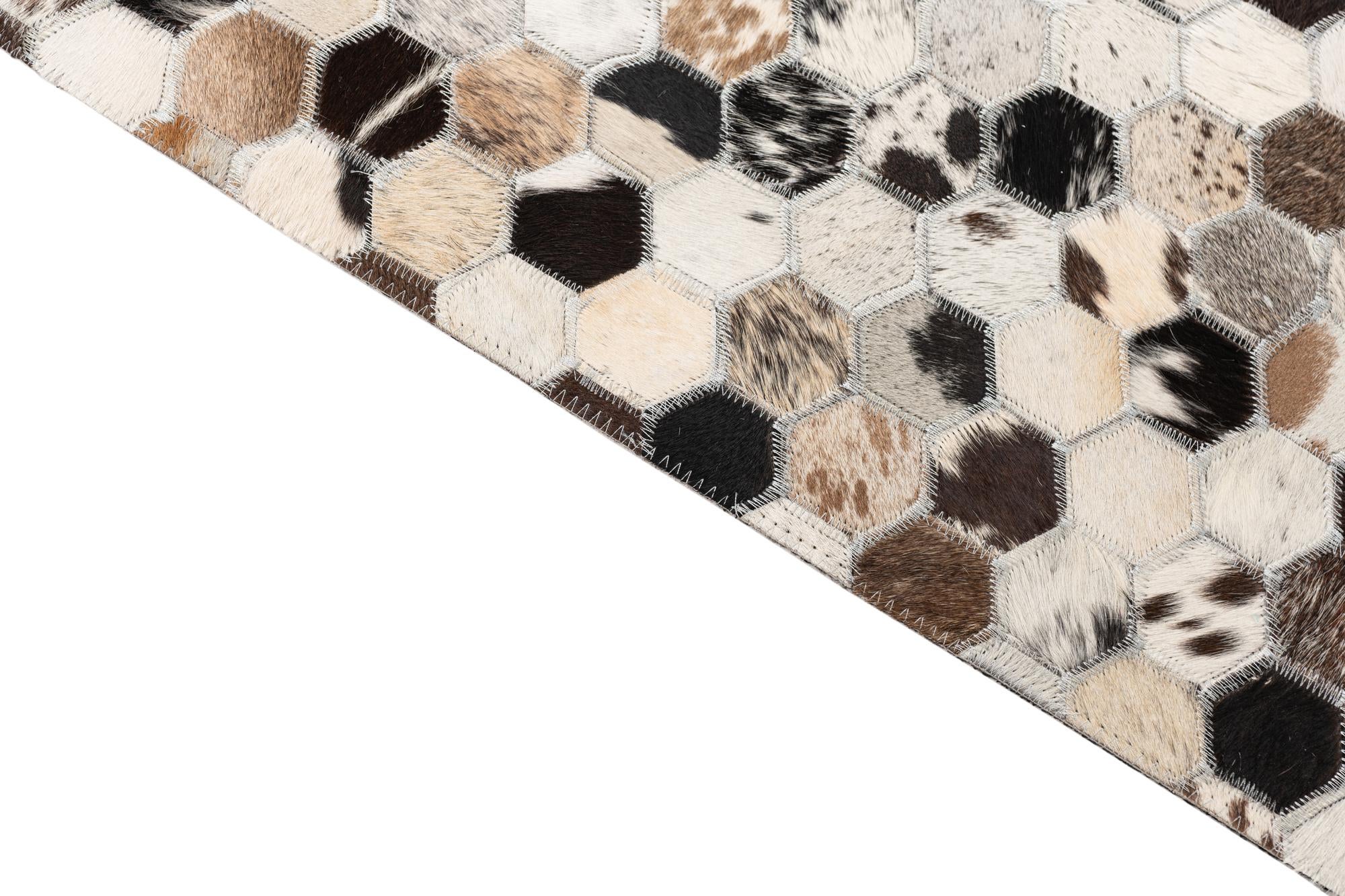 5' x 8' Cowhide Leather Rug