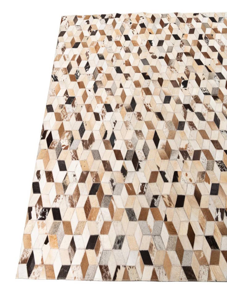 Detail image of 5' x 7' 10 Cowhide Leather Rug