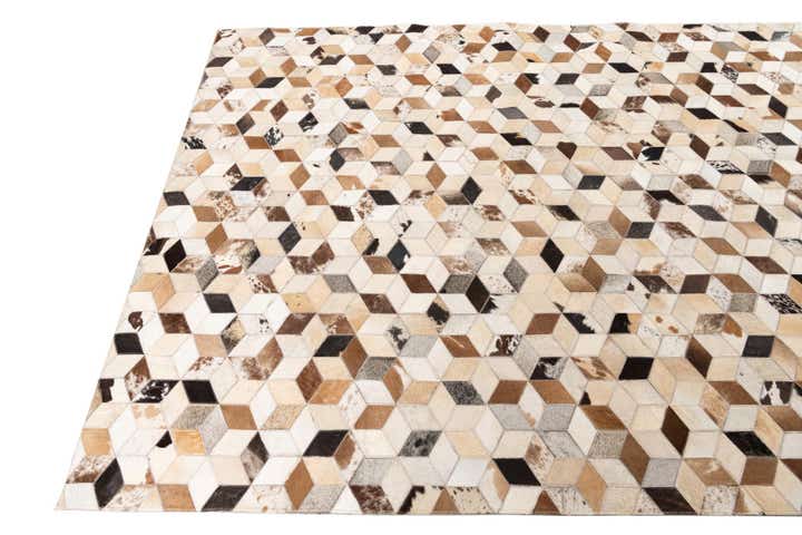 5' x 7' 10 Cowhide Leather Rug
