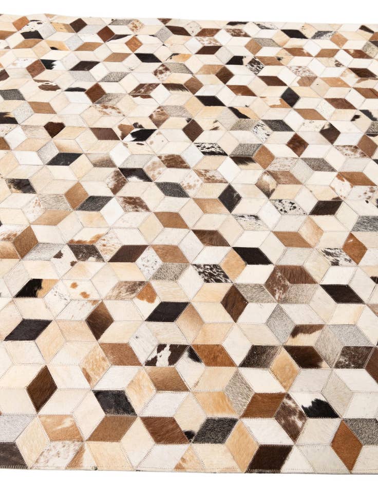 Detail image of 5' x 7' 10 Cowhide Leather Rug