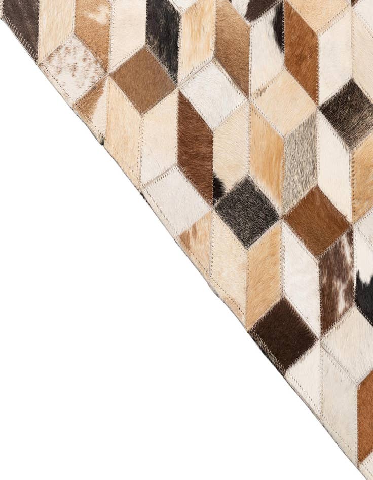 Detail image of 5' x 7' 10 Cowhide Leather Rug
