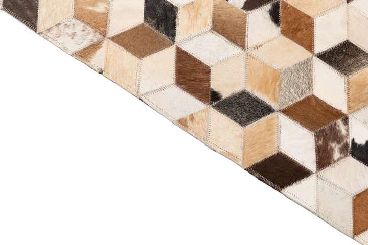 5' x 7' 10 Cowhide Leather Rug
