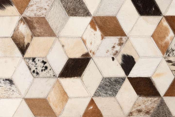 5' x 7' 10 Cowhide Leather Rug