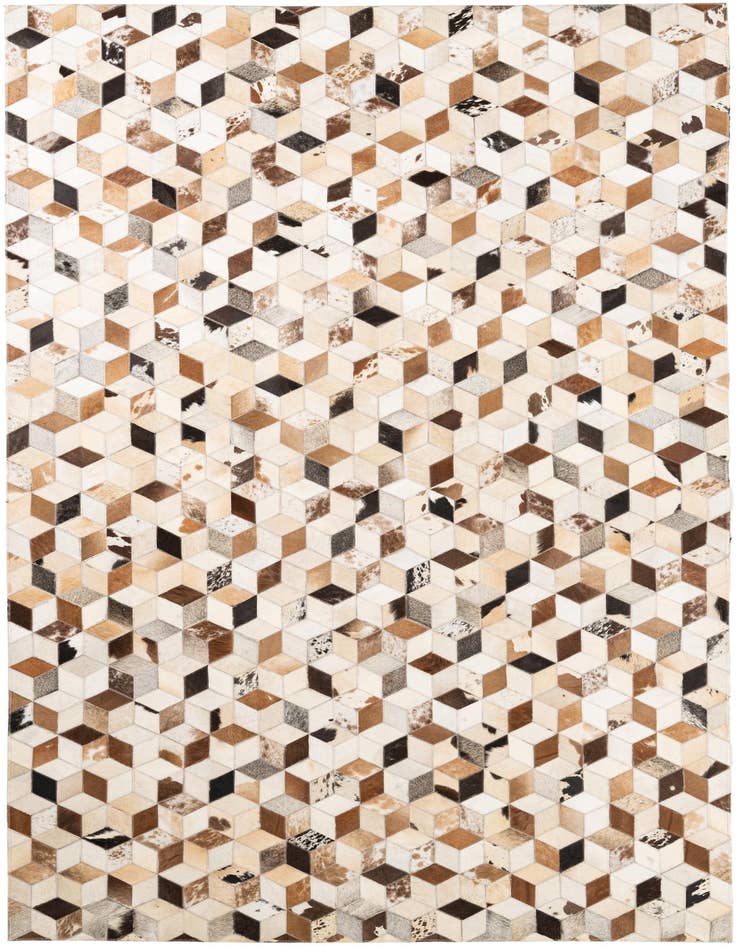 Detail image of 5' x 7' 10 Cowhide Leather Rug