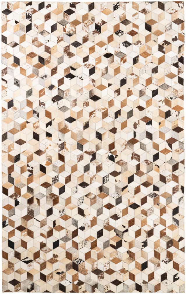 5' x 7' 10 Cowhide Leather Rug