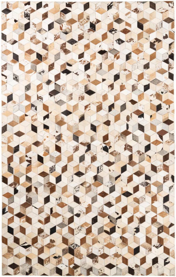 Detail image of 5' x 7' 10 Cowhide Leather Rug