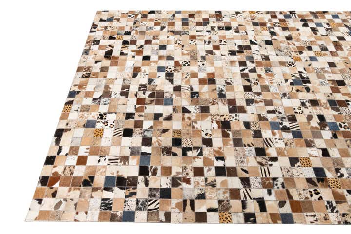 5' x 7' 10 Cowhide Leather Rug