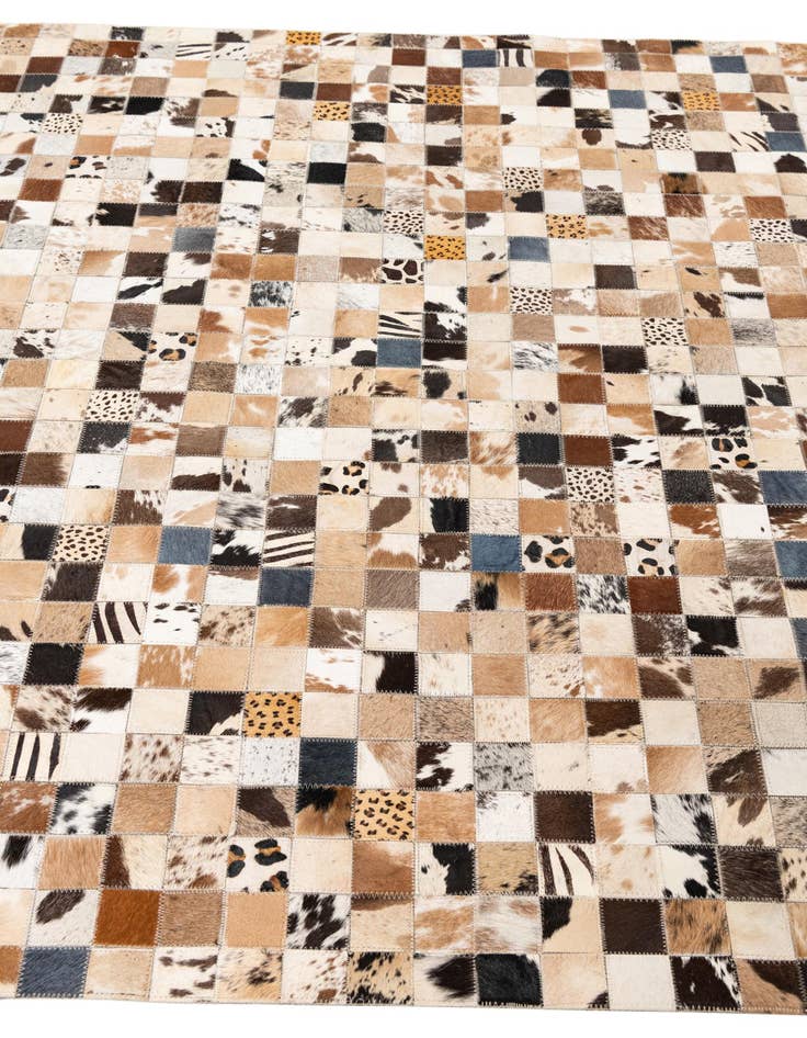 Detail image of 5' x 7' 10 Cowhide Leather Rug