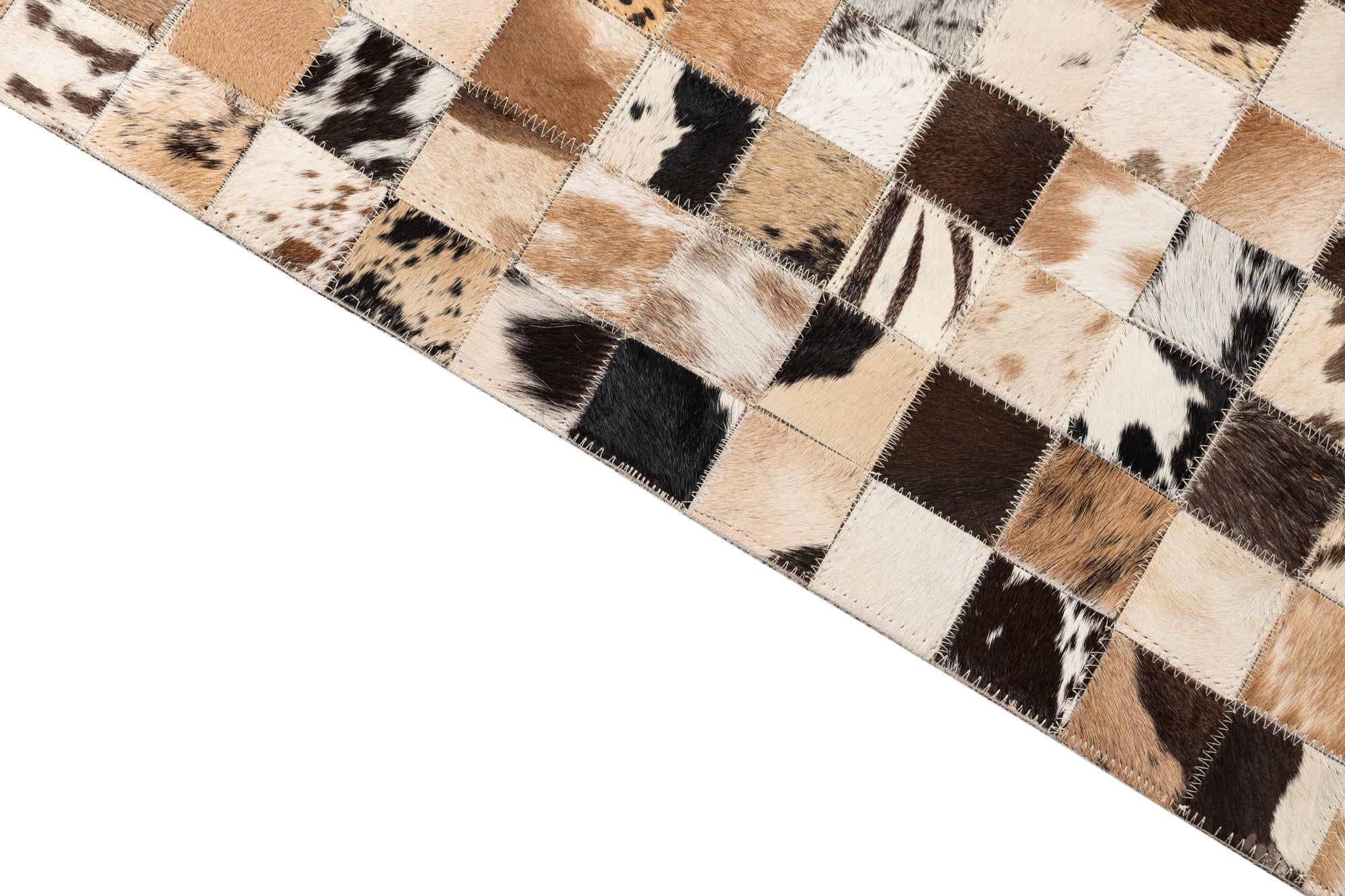 5' x 7' 10 Cowhide Leather Rug