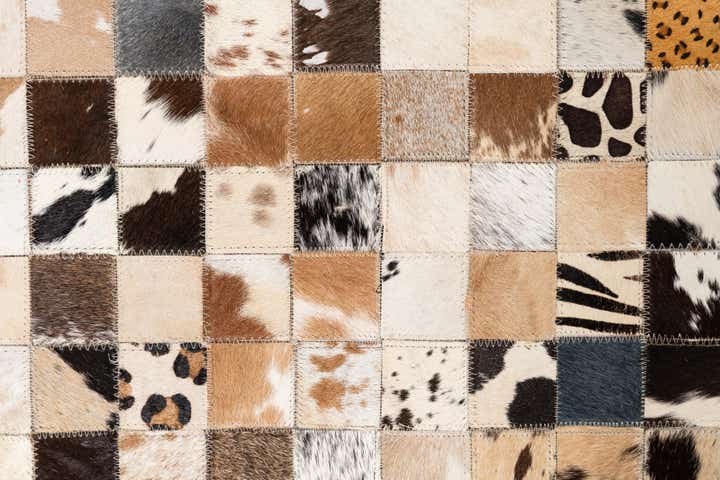 5' x 7' 10 Cowhide Leather Rug