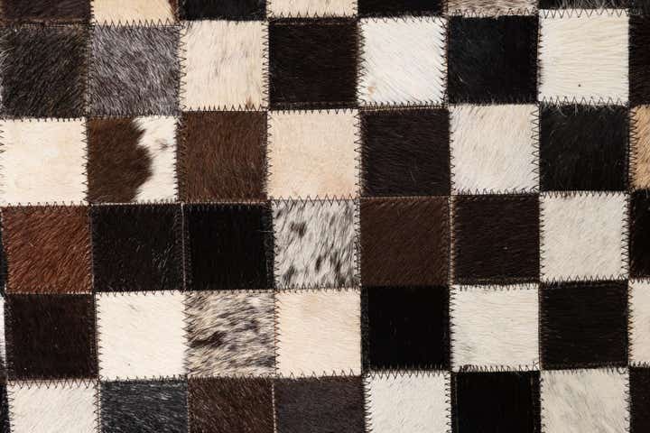 5' 1 x 8' 2 Cowhide Leather Rug