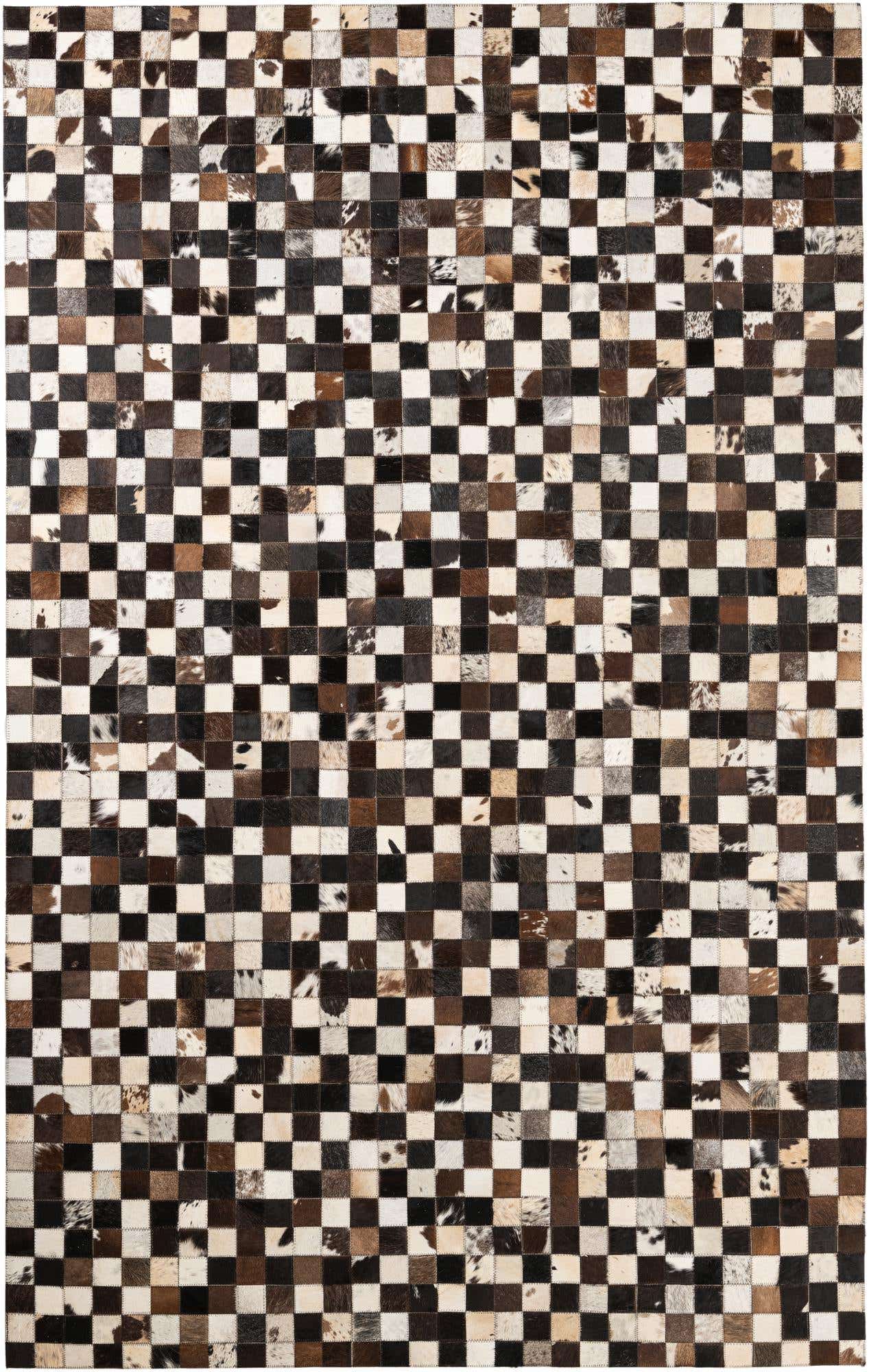 5' 1 x 8' 2 Cowhide Leather Rug