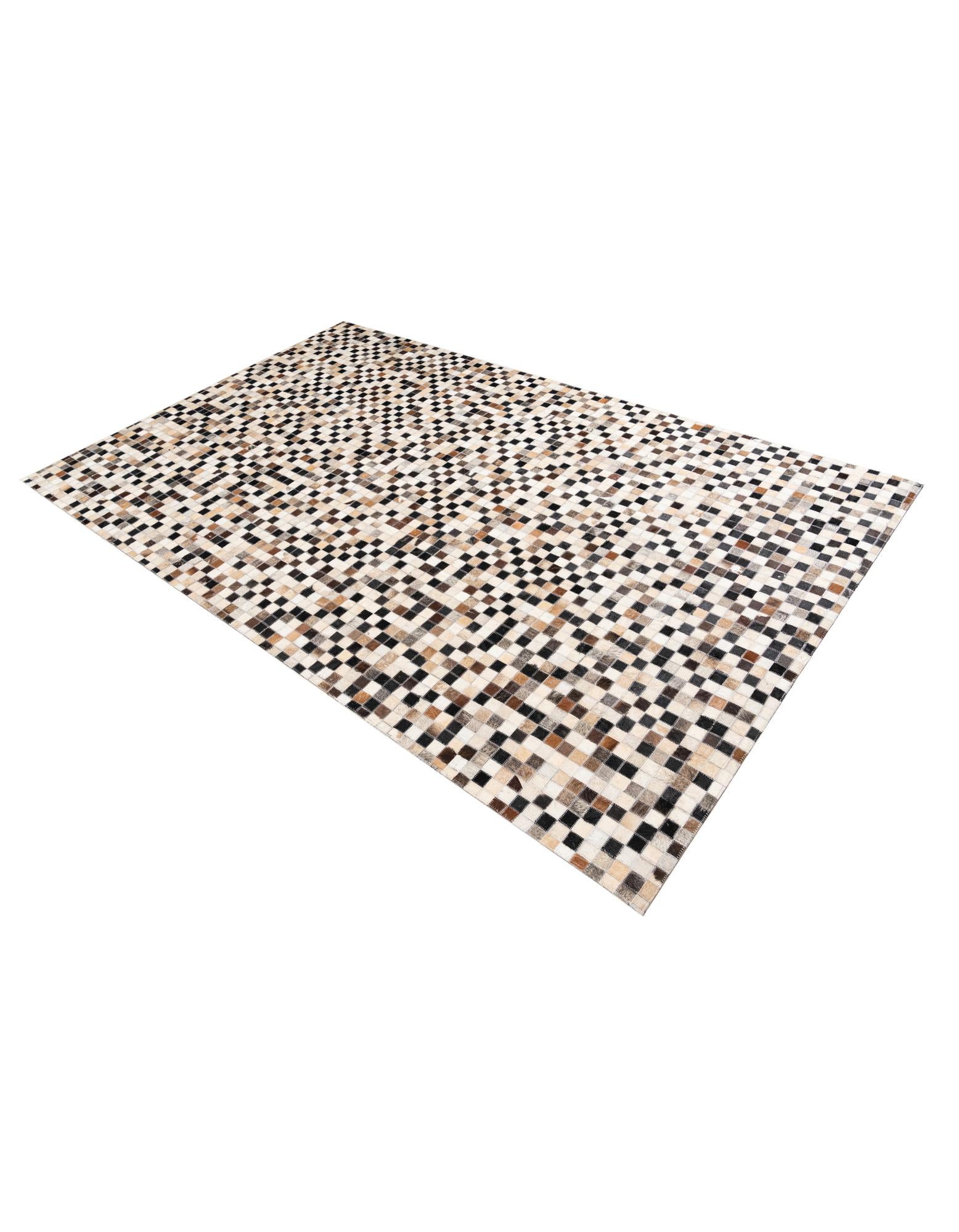 5' x 7' 10 Cowhide Leather Rug