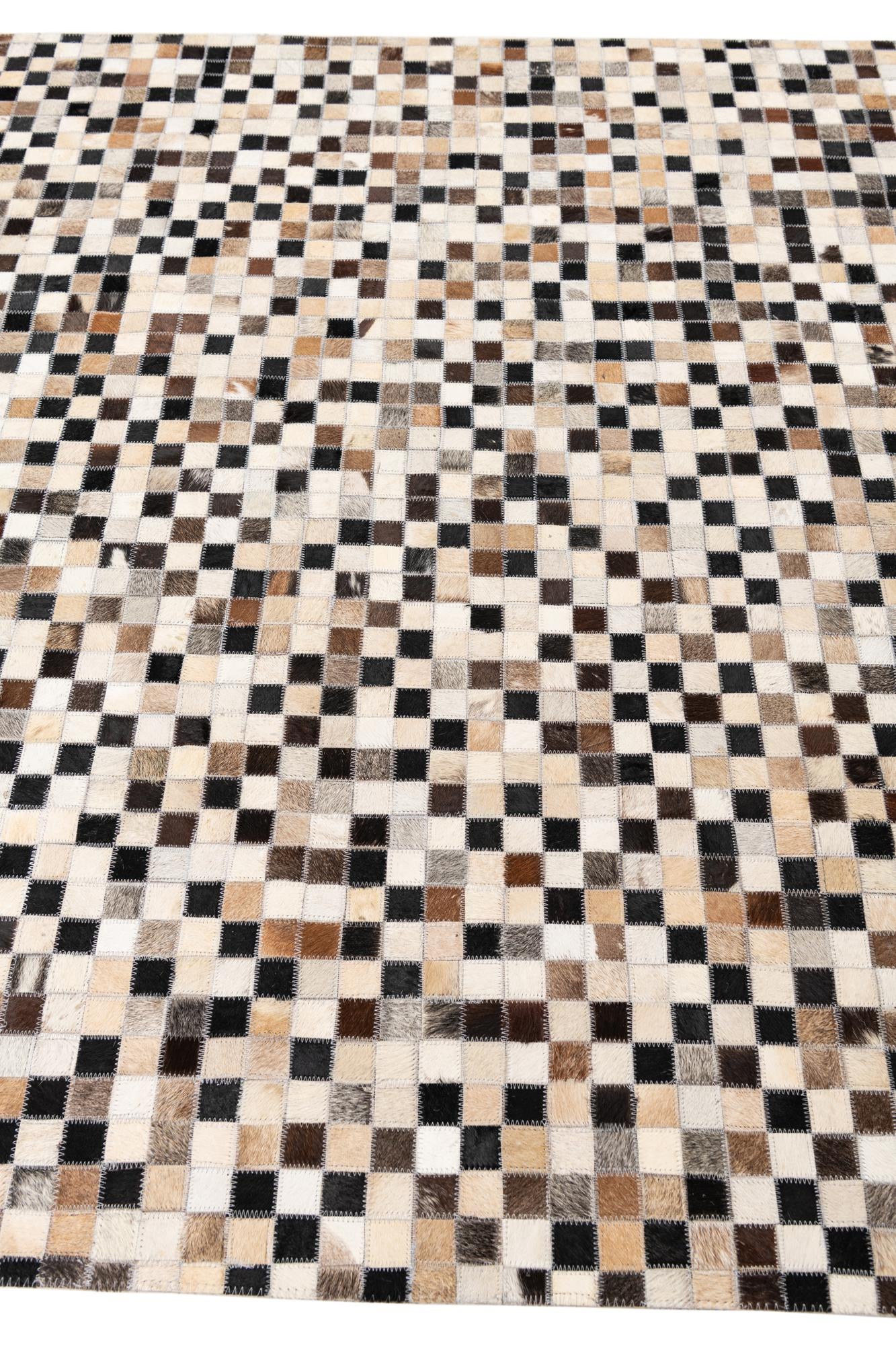 5' x 7' 10 Cowhide Leather Rug
