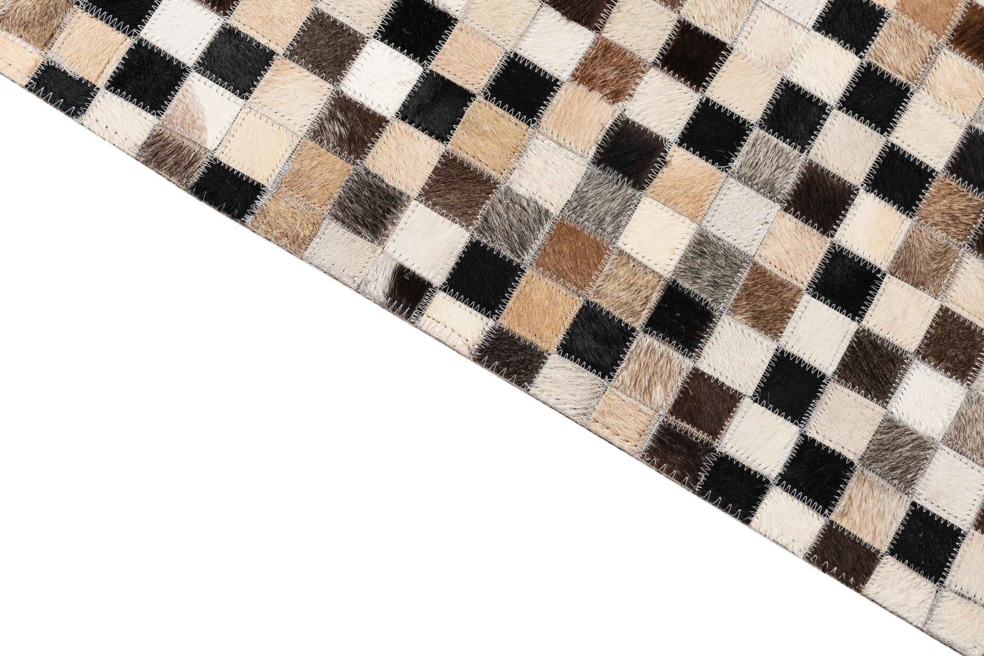 5' x 7' 10 Cowhide Leather Rug