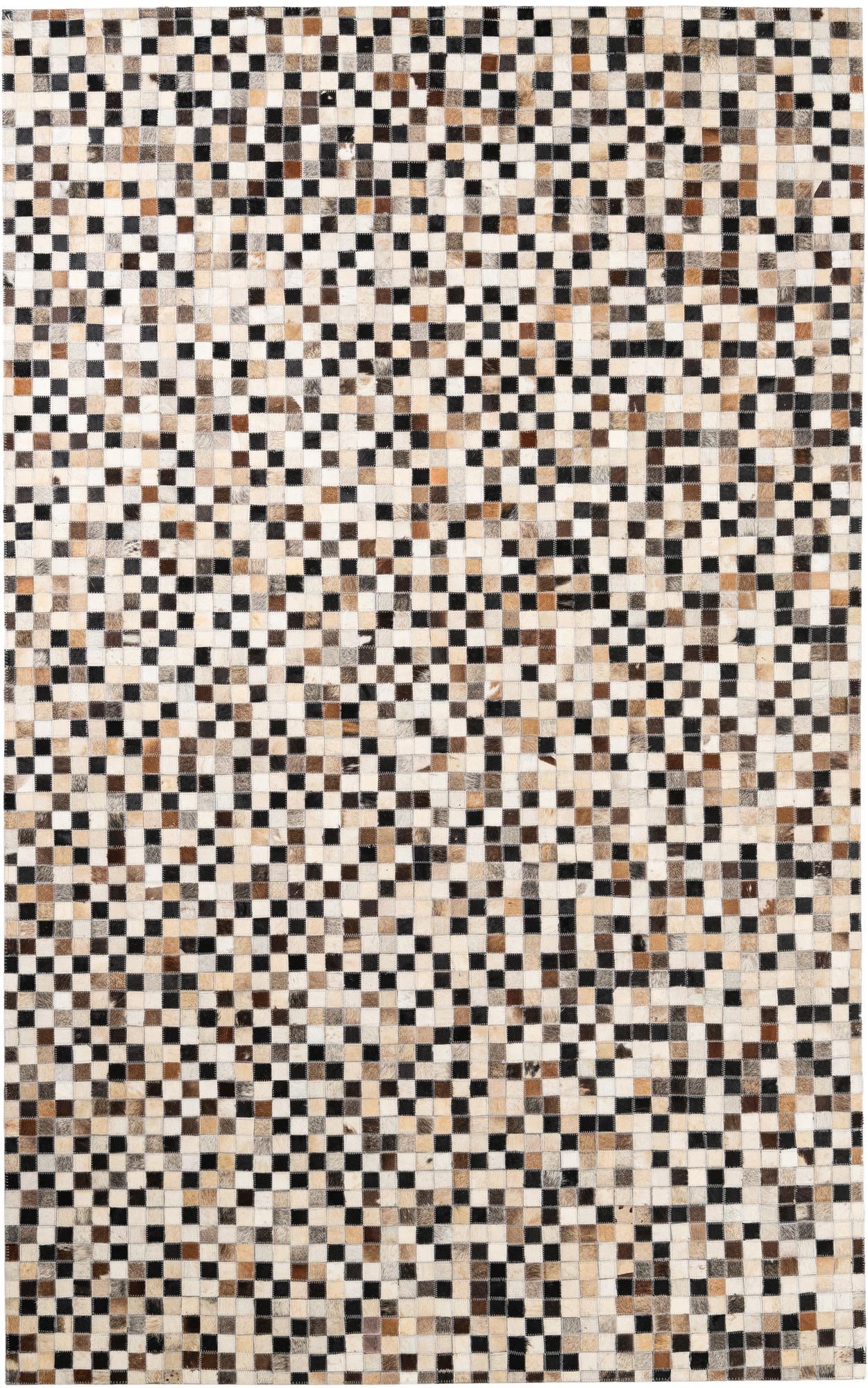 5' x 7' 10 Cowhide Leather Rug