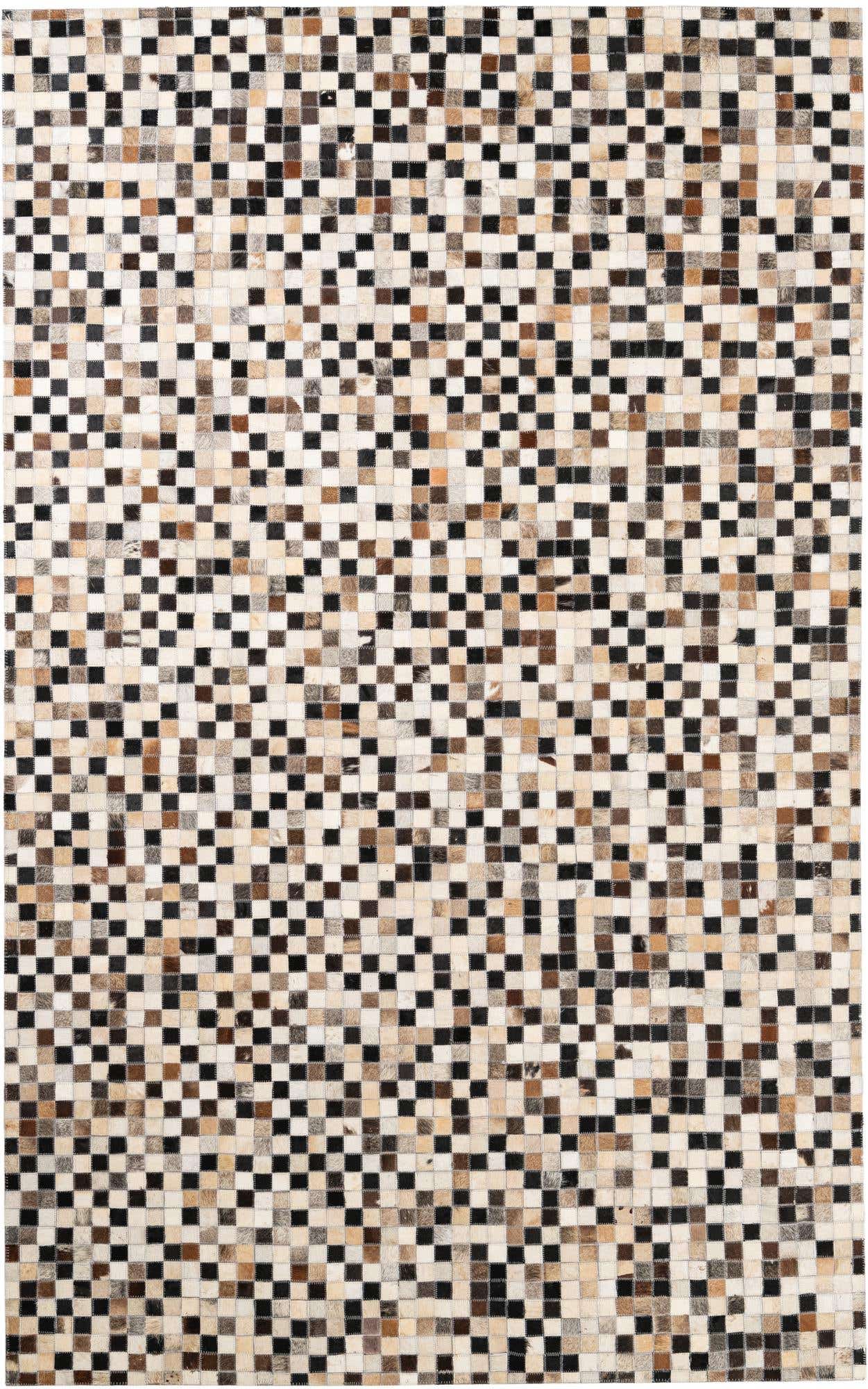 5' x 7' 10 Cowhide Leather Rug