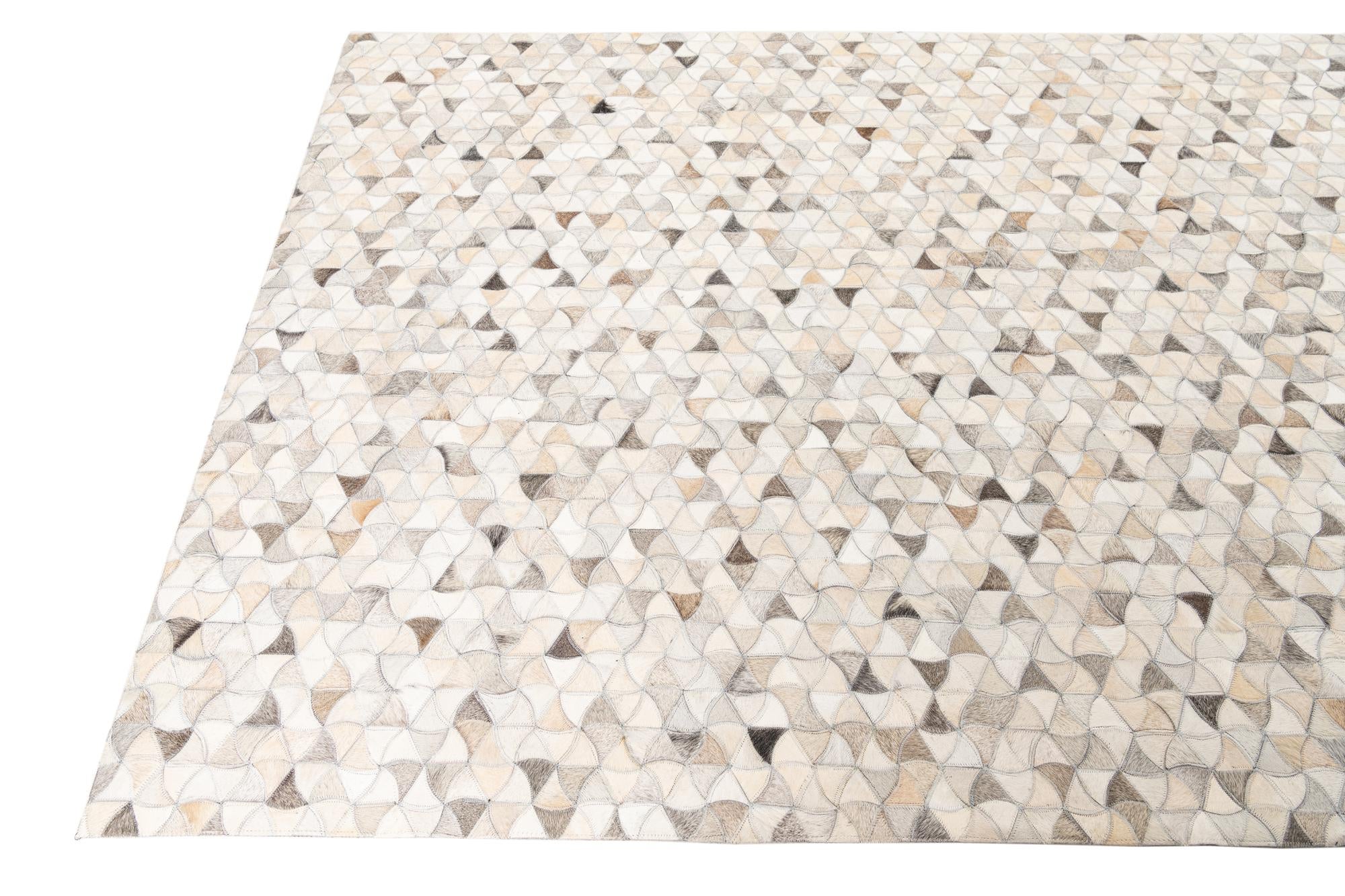 5' x 7' 10 Cowhide Leather Rug