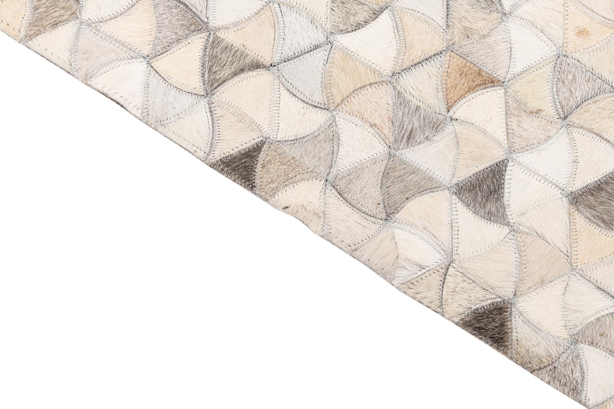 5' x 7' 10 Cowhide Leather Rug