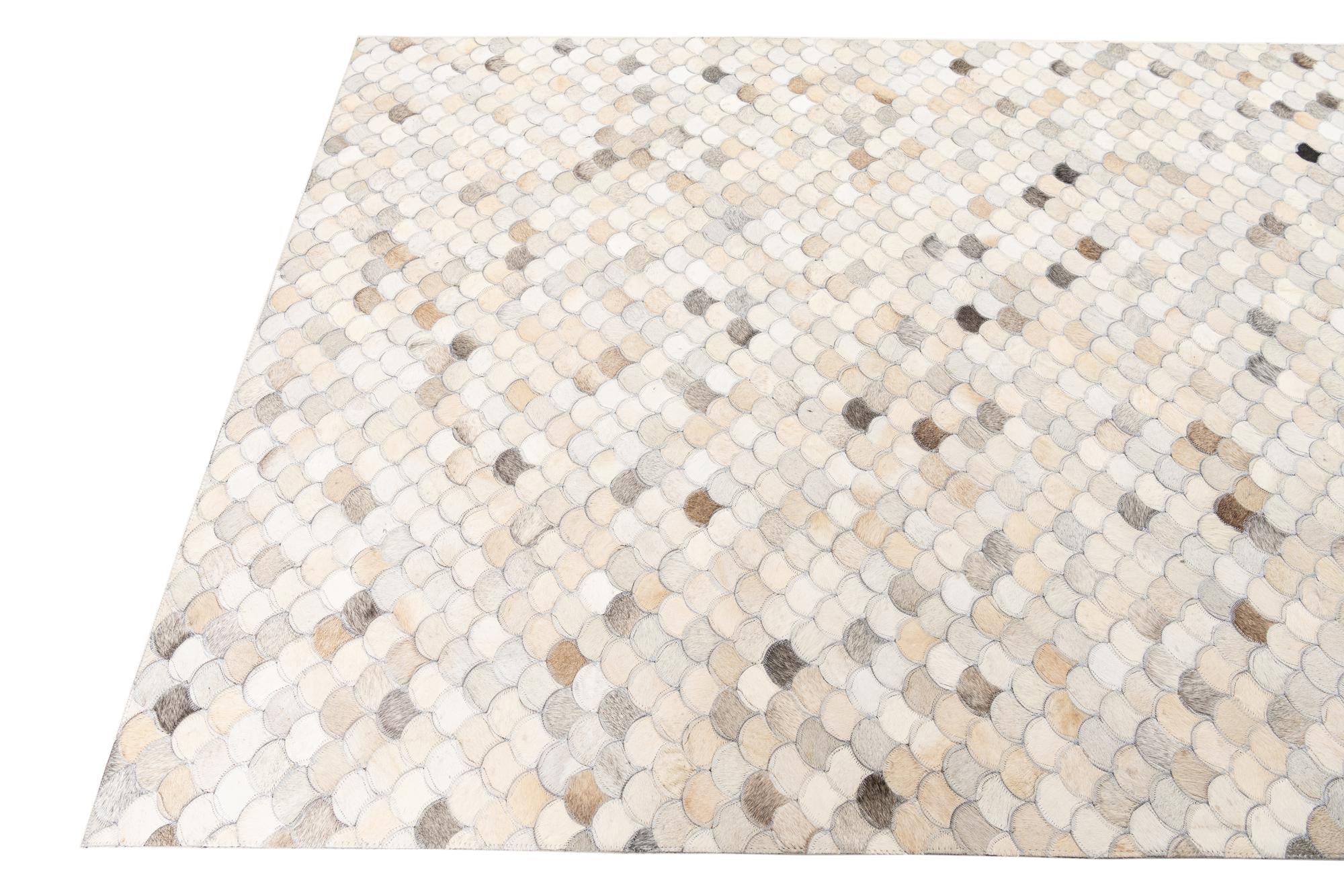 5' x 8' Cowhide Leather Rug