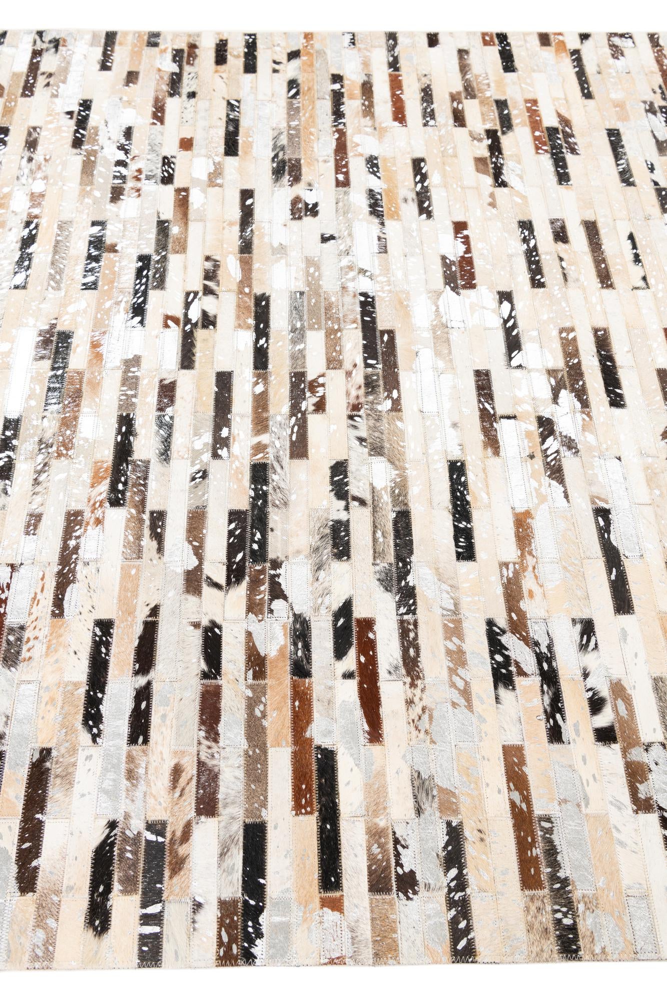 5' 1 x 8' Cowhide Leather Rug