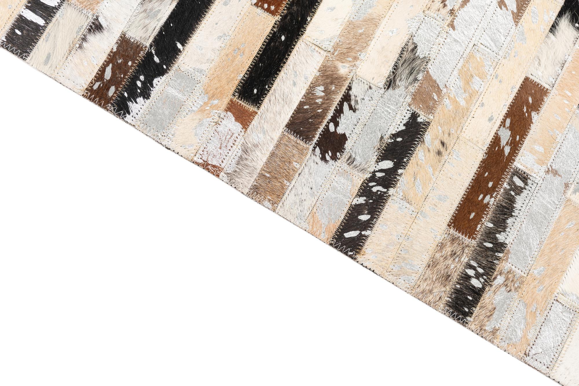 5' 1 x 8' Cowhide Leather Rug