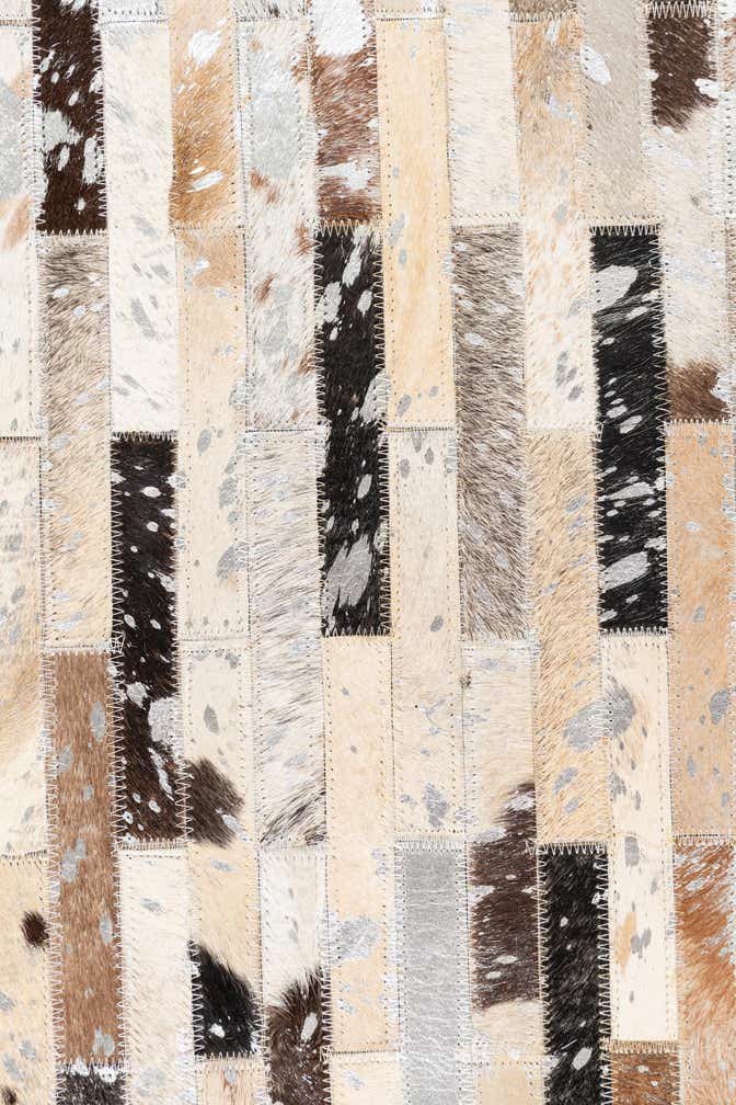 5' 1 x 8' Cowhide Leather Rug