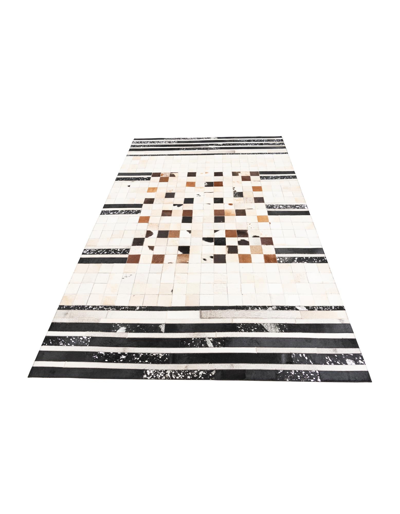 5' x 8' 1 Cowhide Leather Rug