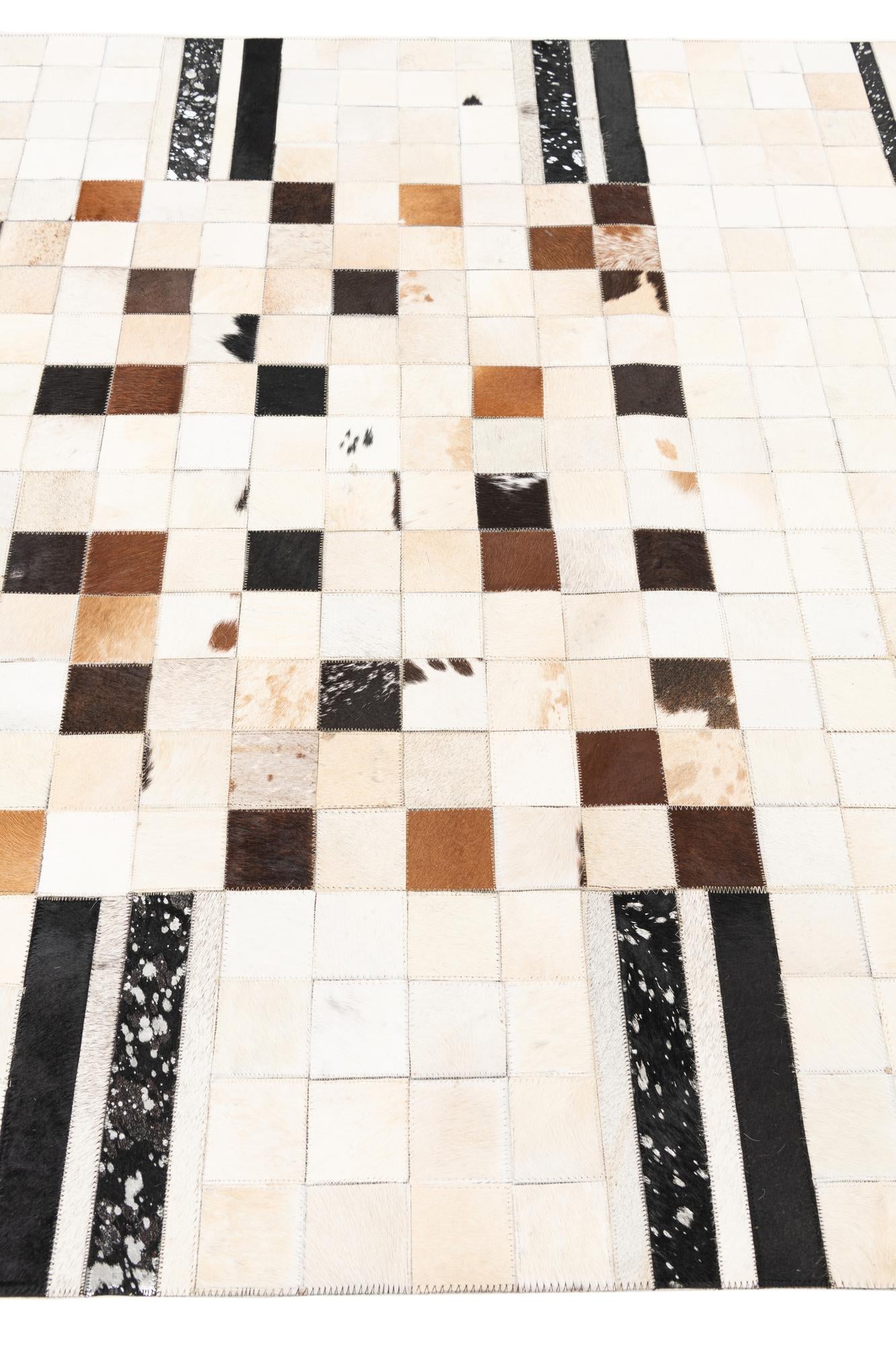 5' x 8' 1 Cowhide Leather Rug