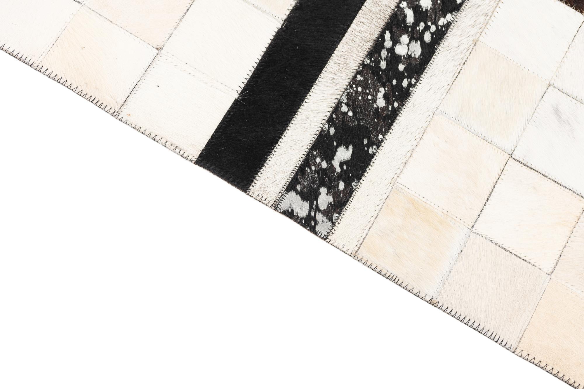 5' x 8' 1 Cowhide Leather Rug