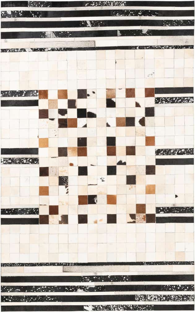 5' x 8' 1 Cowhide Leather Rug