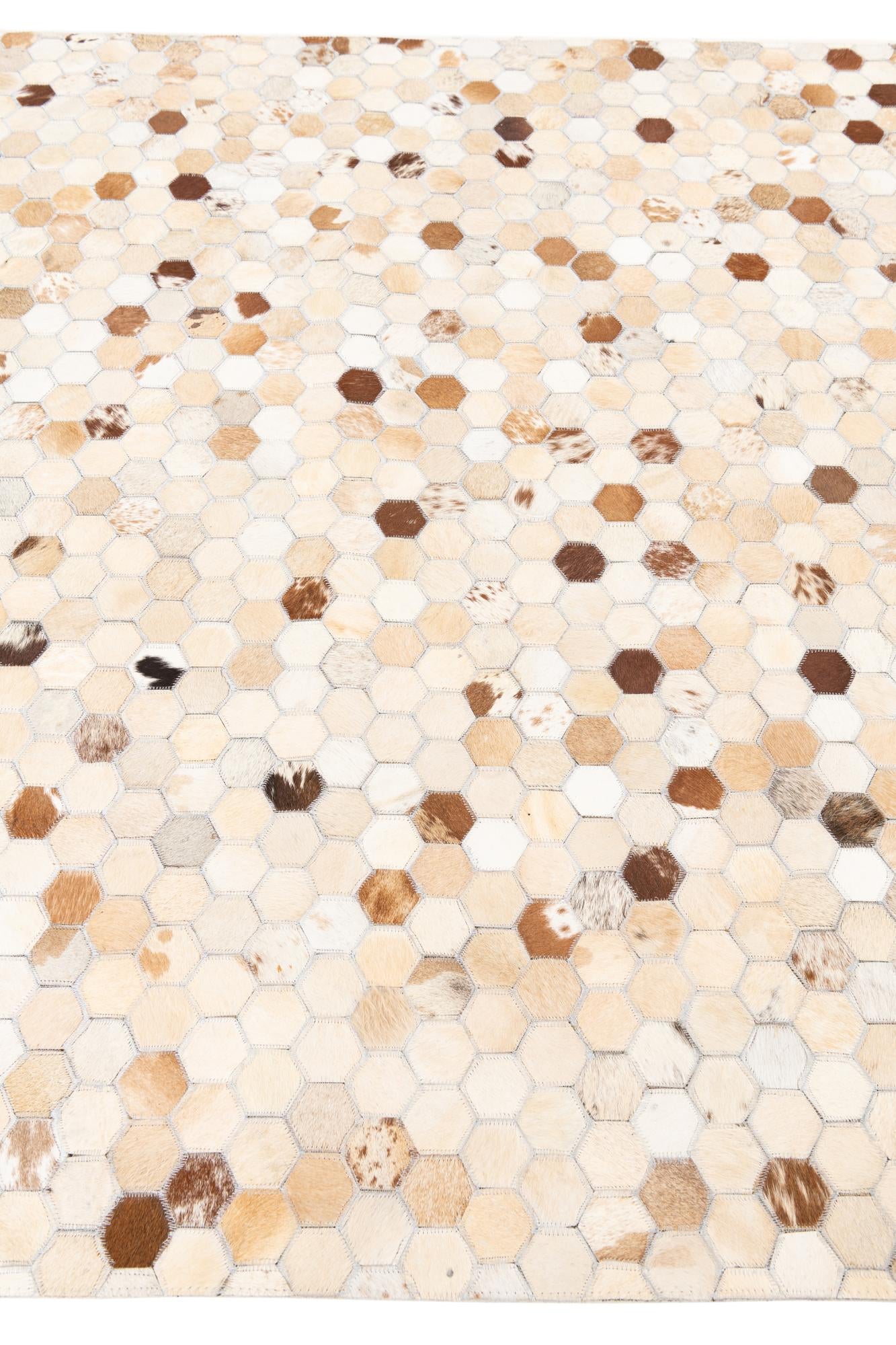5' x 8' 1 Cowhide Leather Rug