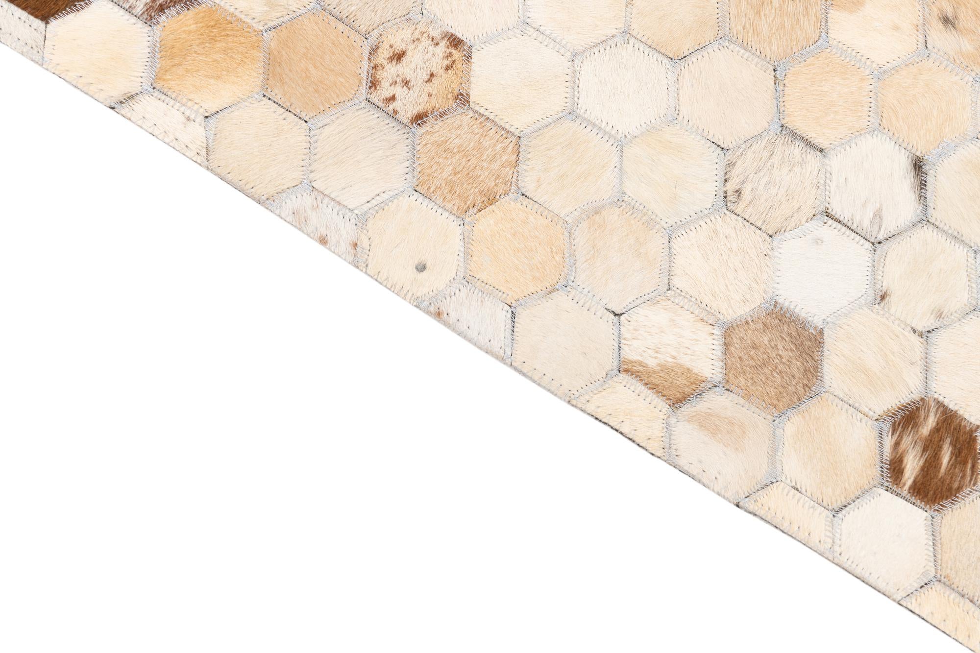 5' x 8' 1 Cowhide Leather Rug